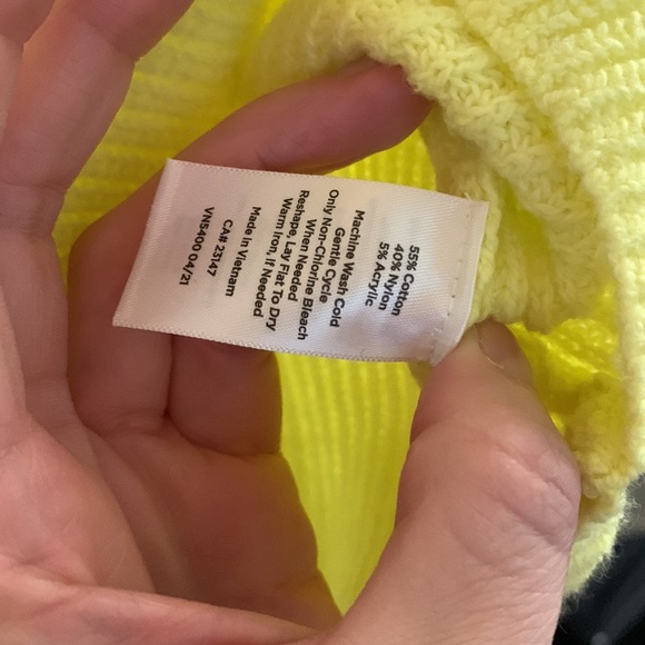 Spring bright yellow pop and white trim Talbots sweater Size XS - Picture 3 of 3